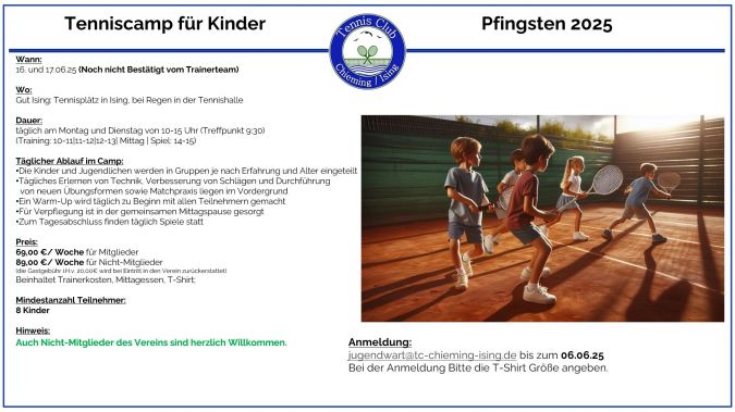 Tenniscamp Pfingsten 2025